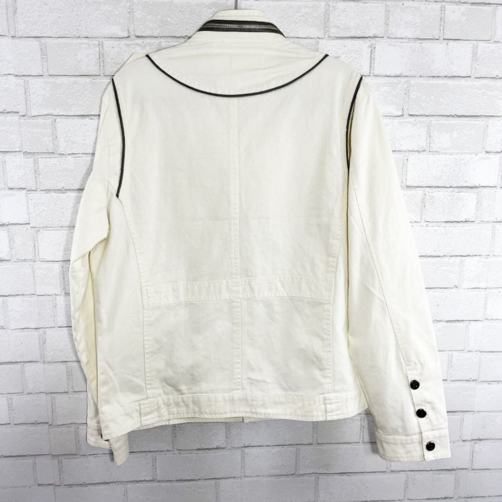 Armani Exchange Off White Snap Front Military Style Jacket Women's Size XXL - Picture 2 of 3